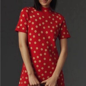 Red Polka Dot Dress by Anthropologie